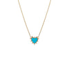 14K Gold / Turquoise Diamond Spiked Stone Heart Necklace 14K - Adina Eden's Jewels