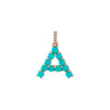 Turquoise Turquoise Initial Charm 14K - Adina Eden's Jewels