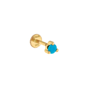 Turquoise Tiny Turquoise Threaded Stud Earring 14K - Adina Eden's Jewels