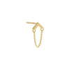14K Gold / Single Mini Chevron Chain Drop Stud Earring 14K - Adina Eden's Jewels