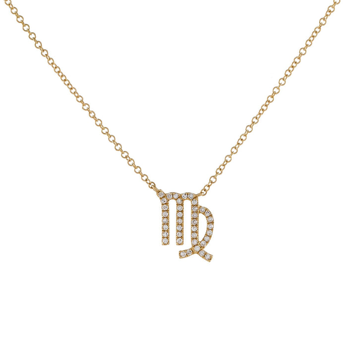 14K Gold / Virgo Diamond Zodiac Necklace 14K - Adina Eden's Jewels