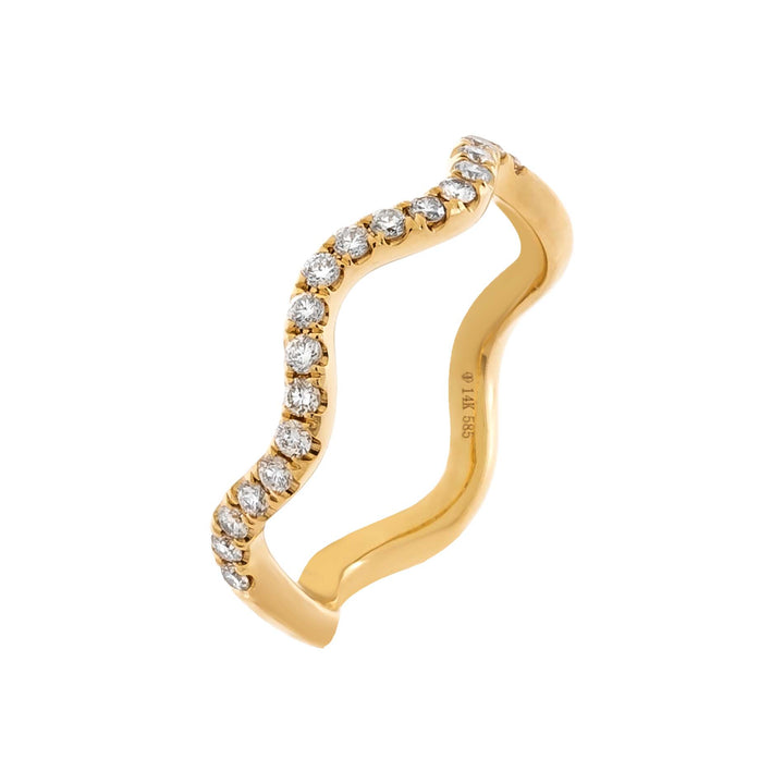 14K Gold / 6.5 Diamond Squiggly Ring 14K - Adina Eden's Jewels