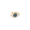 White / Single Enamel Evil Eye Stud Earring 14K - Adina Eden's Jewels