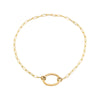14K Gold Solid Medium Oval Toggle Paperclip Link Bracelet 14K - Adina Eden's Jewels