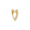 14K Gold / Single Wide Diamond Heart Shape Huggie Earring 14K - Adina Eden's Jewels