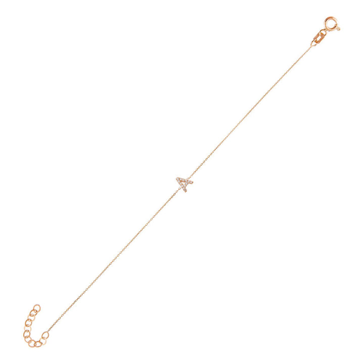 14K Rose Gold Diamond Initial Bracelet 14K - Adina Eden's Jewels