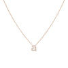 14K Rose Gold Diamond Lowercase Initial Necklace 14K - Adina Eden's Jewels