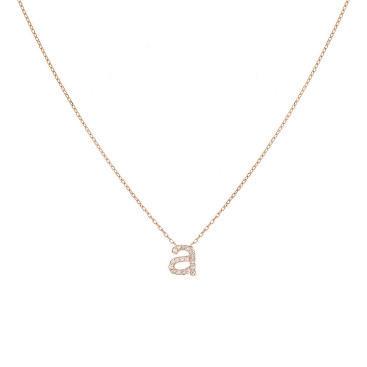 Adina Eden 14K Gold Diamond Lowercase Initial Necklace