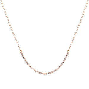 14K Rose Gold Diamond Tennis Link Necklace 14K - Adina Eden's Jewels
