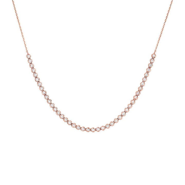 2.55ct Fancy Diamond Half Tennis Necklace 14k White Gold – DeeJay Jewelers