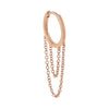 14K Rose Gold / Single Solid Cartilage Chain Huggie Earring 14K - Adina Eden's Jewels