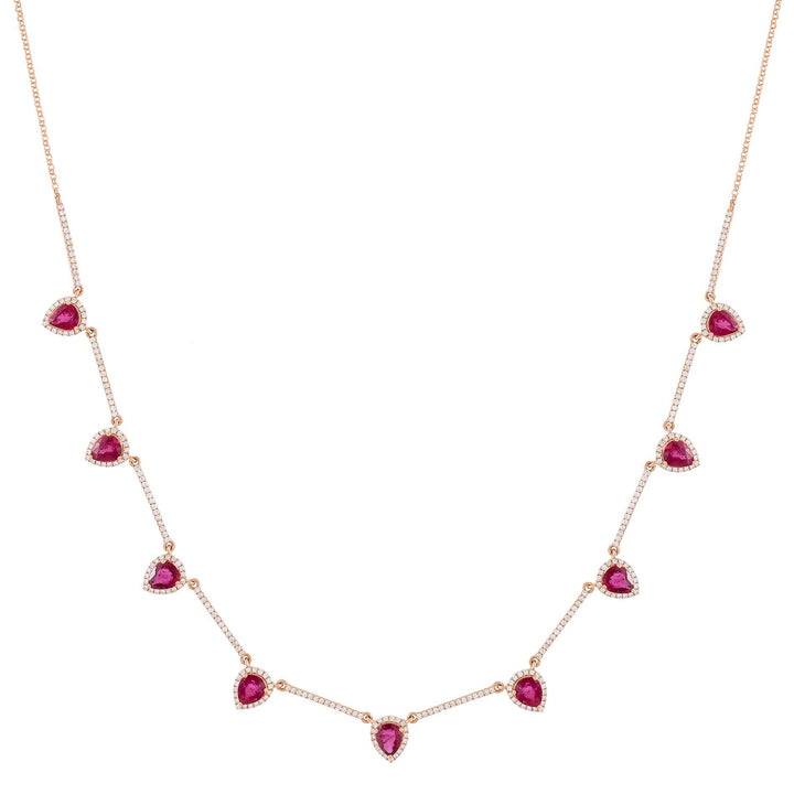 Magenta Diamond Magenta Teardrop Necklace 14K - Adina Eden's Jewels