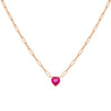 Magenta Diamond Topaz Heart Link Necklace 14K - Adina Eden's Jewels
