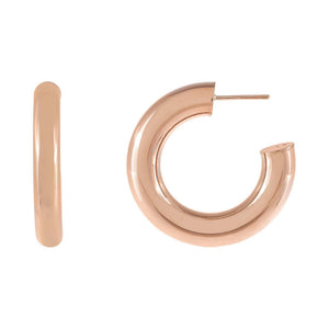 14K Rose Gold / 30 MM Thick Hoop Earring 14K - Adina Eden's Jewels