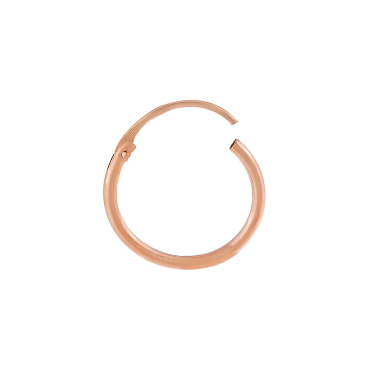 14K Rose Gold / Single Thin Solid Cartilage Hoop Earring 14K - Adina Eden's Jewels