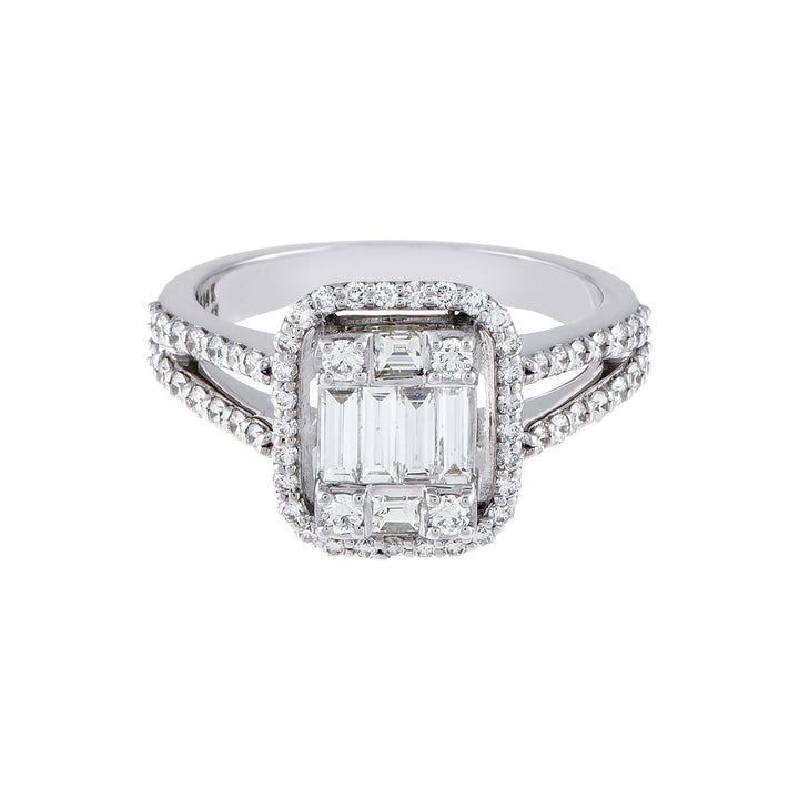  Emerald Diamond Illusion Ring 14K - Adina Eden's Jewels
