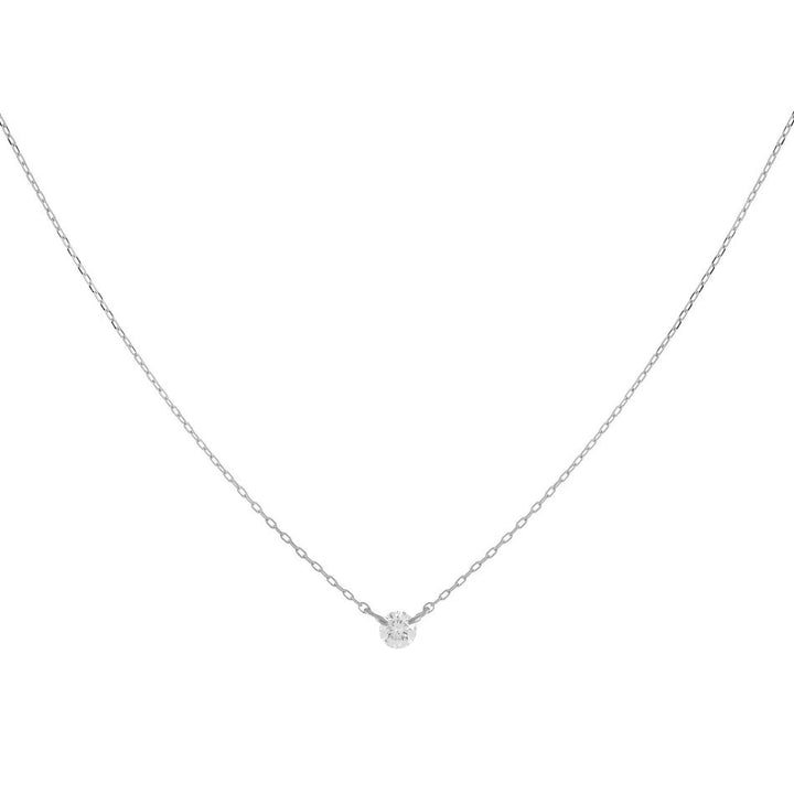  Tiny Diamond Solitaire Necklace 14K - Adina Eden's Jewels