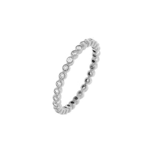 14K White Gold / 7 Diamond Bezel Band 14K - Adina Eden's Jewels