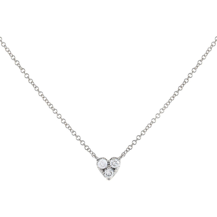  Large Diamond Heart Cluster Necklace 14K - Adina Eden's Jewels