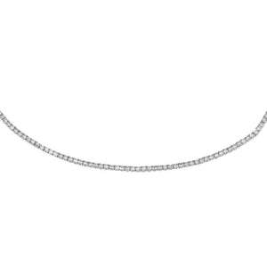 14K White Gold Diamond Thin Tennis Choker 14K - Adina Eden's Jewels