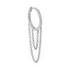 14K White Gold / Single Solid Cartilage Chain Huggie Earring 14K - Adina Eden's Jewels