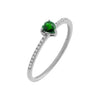 Emerald Green / 6.5 Diamond Pavé x Emerald Heart Ring 14K - Adina Eden's Jewels