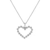 14K White Gold Pavé Diamond Open Heart Necklace 14K - Adina Eden's Jewels