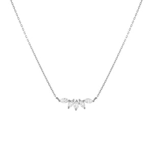 14K White Gold Diamond Marquise Necklace 14K - Adina Eden's Jewels