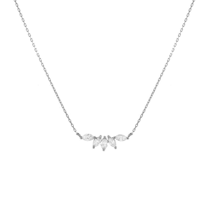 14K White Gold Diamond Marquise Necklace 14K - Adina Eden's Jewels