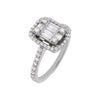 14K White Gold / 6 Baguette Diamond Illusion Ring 14K - Adina Eden's Jewels