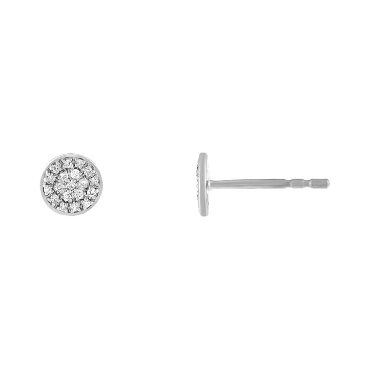  Round Diamond Disc Stud Earring 14K - Adina Eden's Jewels