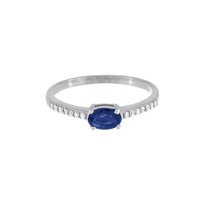  Gemstone Oval Ring 14K - Adina Eden's Jewels