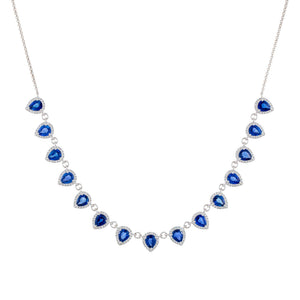 Sapphire Blue Diamond Sapphire Teardrop Necklace 14K - Adina Eden's Jewels