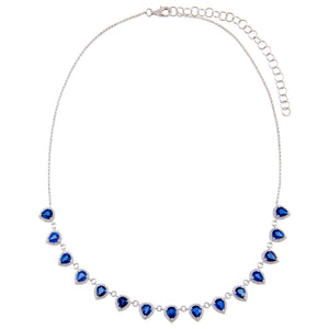  Diamond Sapphire Teardrop Necklace 14K - Adina Eden's Jewels