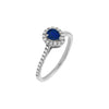 Sapphire Blue / 7.5 Diamond X Colored Gemstone Teardrop Ring 14K - Adina Eden's Jewels
