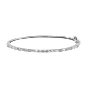14K White Gold Diamond Spike Pavé Bangle 14K - Adina Eden's Jewels