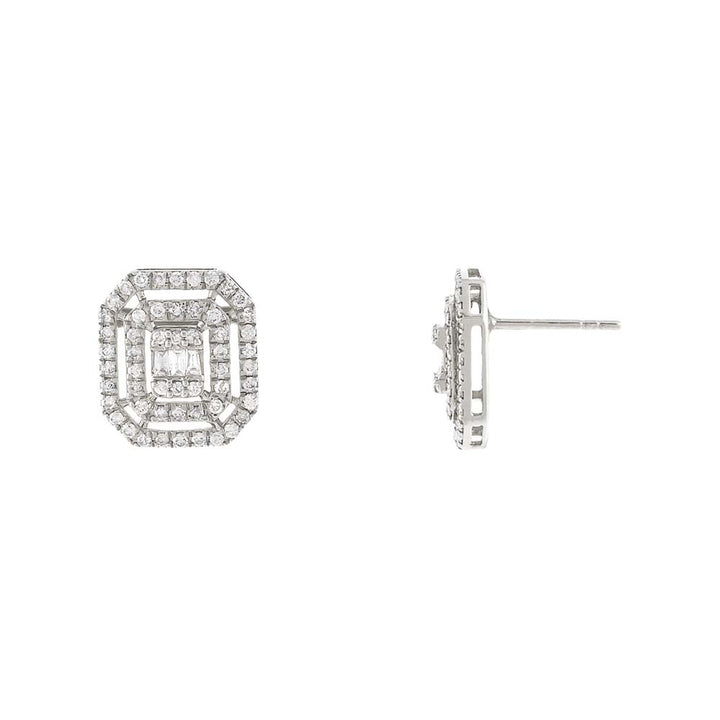  Radiant Diamond Illusion Stud Earring 14K - Adina Eden's Jewels