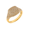 14K Gold / 3 Diamond Signet Pinky Ring 14K - Adina Eden's Jewels