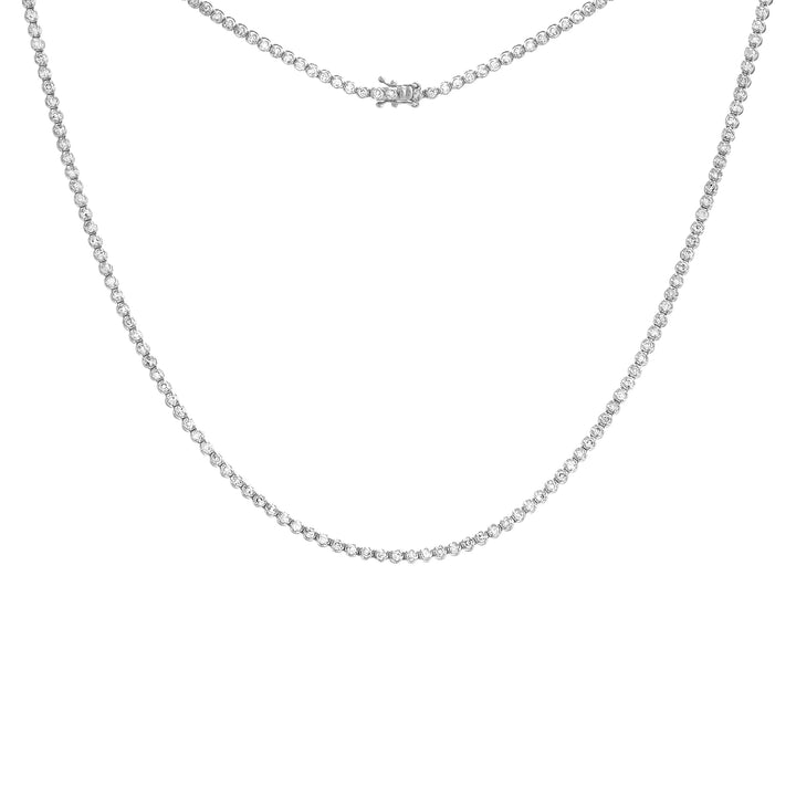 14K White Gold / 14IN Diamond Buttercup Tennis Necklace 14K - Adina Eden's Jewels