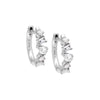 14K White Gold / Pair Diamond Multi Shape Huggie Earring 14K - Adina Eden's Jewels