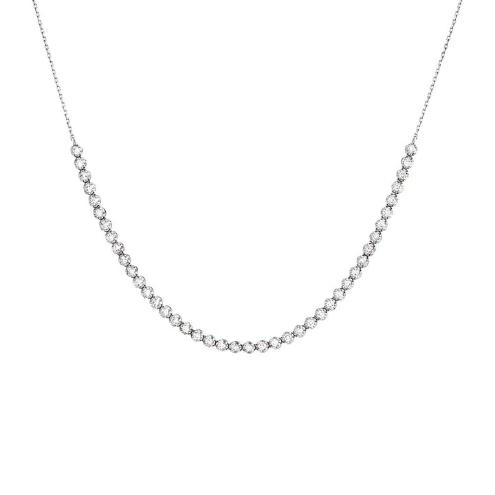 Diamond Thin Half Tennis Necklace 14K - Main Image