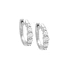 14K White / Pair Graduated Diamond Huggie Earring 14K - Adina Eden's Jewels
