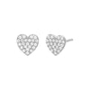 14K White Gold / Pair Pavé CZ Heart Stud Earring 14K - Adina Eden's Jewels