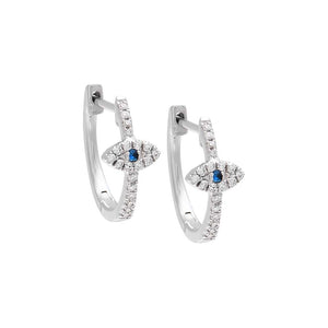  Tiny Diamond Evil Eye Huggie Earring 14K - Adina Eden's Jewels