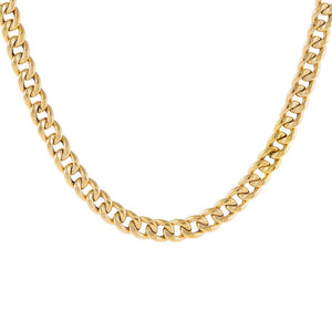 14K Gold / 20" Hollow Round Cuban Necklace 14K - Adina Eden's Jewels