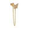 14K Gold / Single Diamond Butterfly Chain Drop Earring 14K - Adina Eden's Jewels