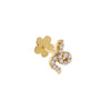 14K Gold / Single CZ Tiny Snake Threaded Stud Earring 14K - Adina Eden's Jewels