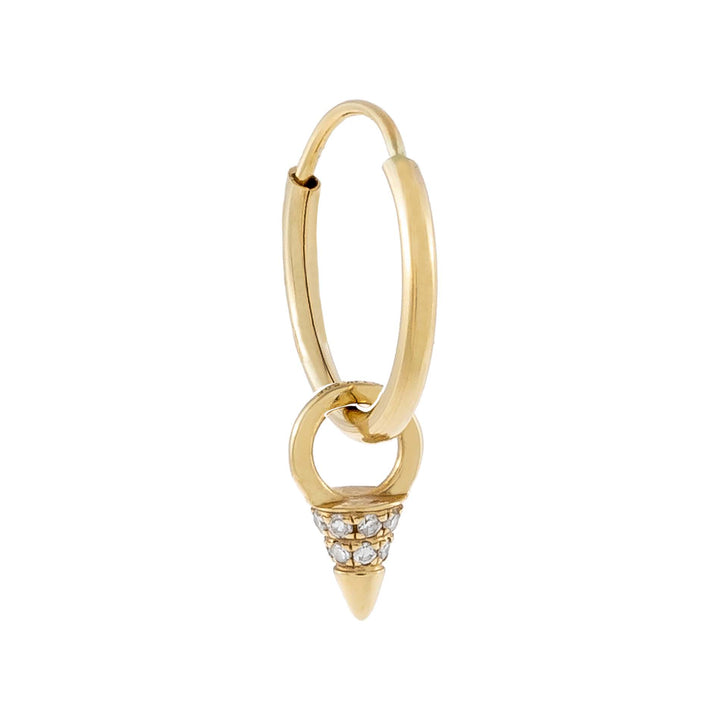 14K Gold Diamond Mini Spike Charm Huggie Earring 14K - Adina Eden's Jewels