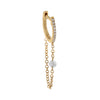 14K Gold / Single Floating Diamond Chain Huggie Earring 14K - Adina Eden's Jewels