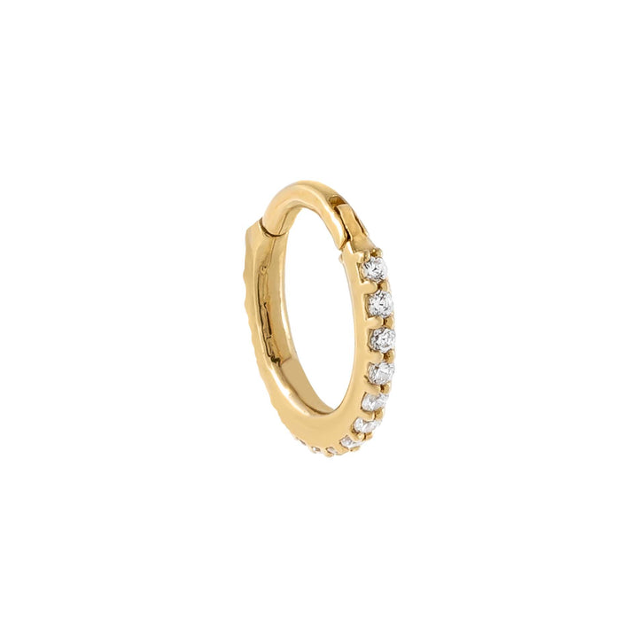 14K Gold CZ Clicker Huggie Earring 14K - Adina Eden's Jewels